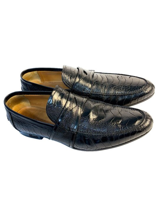 Gucci Genuine Full Ostrich Leg Penny Loafers Black Size 8.5/9.5 US Rubber Sole main image 13